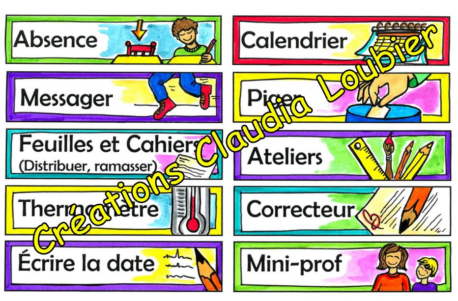 Tableau des responsabilités - Rentrée scolaire