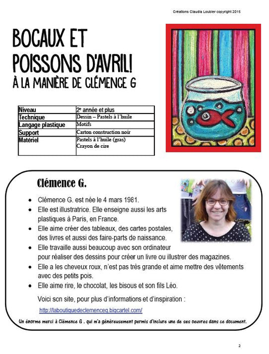 Poisson d'avril : Bocaux et poisson - Arts plastiques