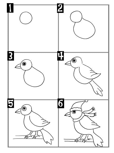 Oiseau perché - Arts plastiques - Noël - Hiver