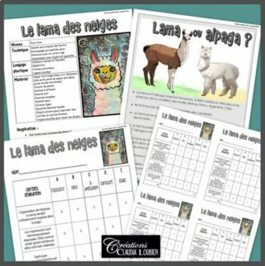 Le lama des neiges - Arts plastiques - Hiver