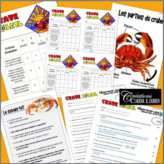 Crabe soleil : 3D Arts plastiques projet été