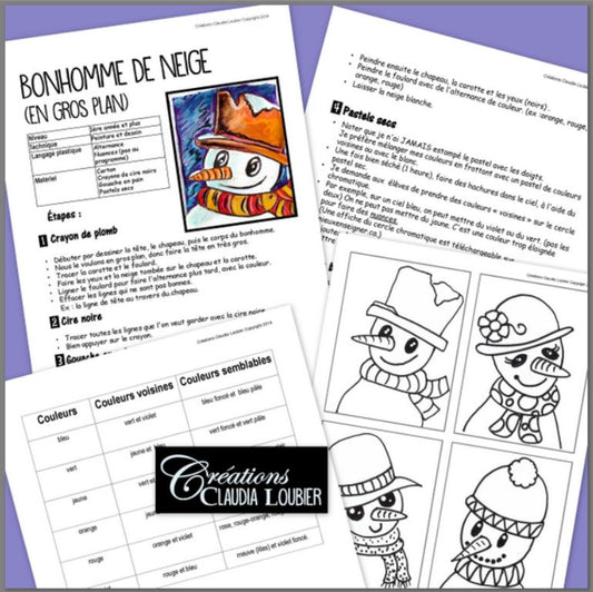 Bonhomme de neige en gros plan: hiver, Arts plastiques