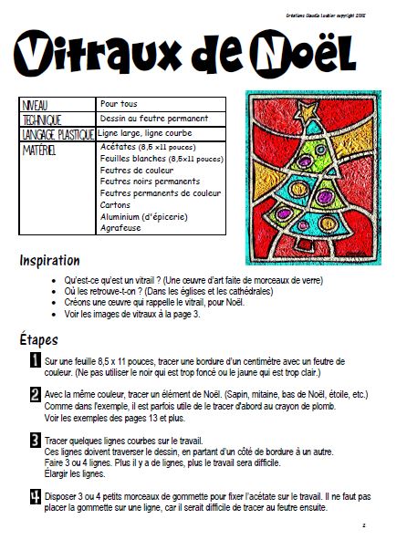 Vitraux de Noël - Arts plastiques