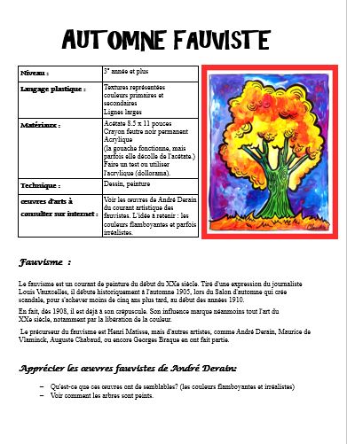 Automne: Arts plastiques: Automne fauviste