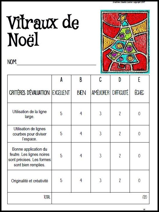 Vitraux de Noël - Arts plastiques