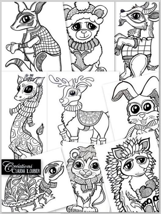 22 animaux d'hiver à colorier - Coloriage