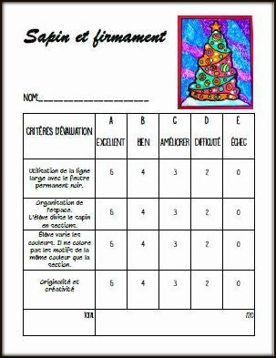 Sapin et firmament - Arts plastiques - Noël