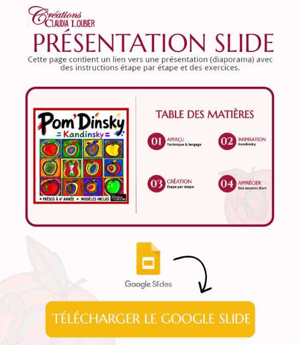 Rentrée scolaire - Projet d’art - Pomme à la manière de Kandinsky - Pom'dinsky