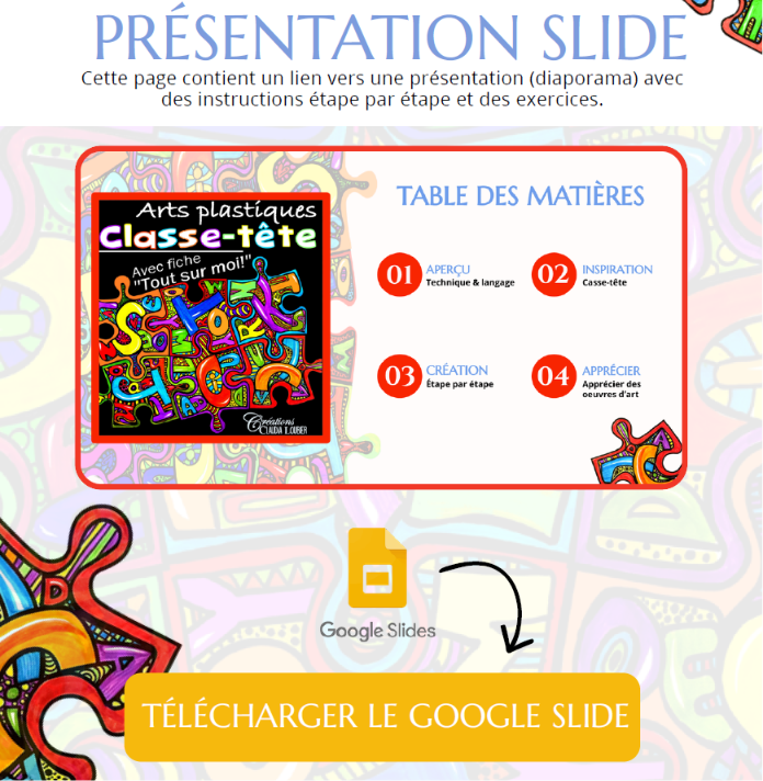 Rentrée scolaire - Classe-tête - Arts plastiques