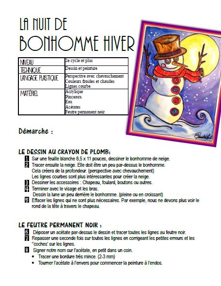 La nuit de Bonhomme hiver - Arts plastiques - Gouache sur actéate