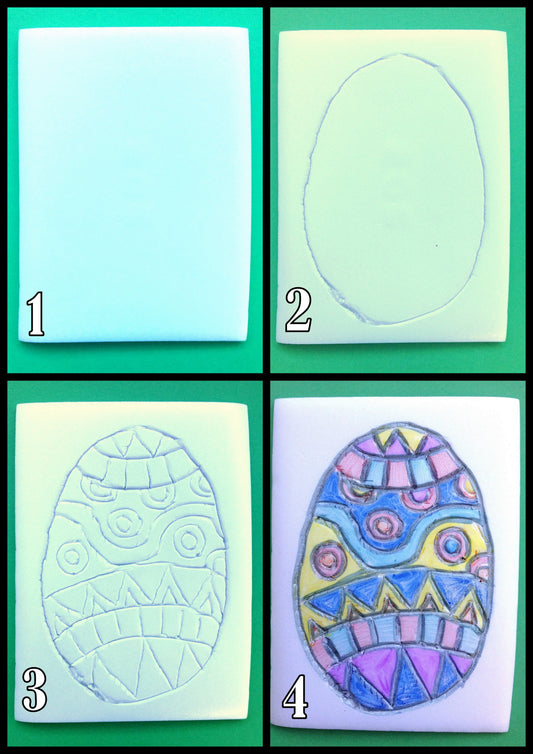 Pâques: Impression styromousse - Arts plastiques