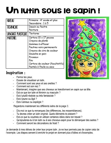 Un lutin sous le sapin ! Arts plastiques - Noël