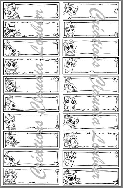 Étiquettes pour les bureaux: Les NOMStres - Monstres !