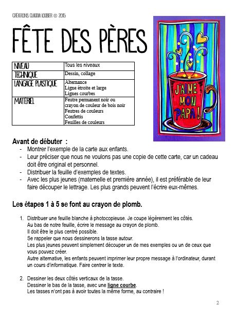 Fêtes des Pères : Arts plastiques - Tasse à café