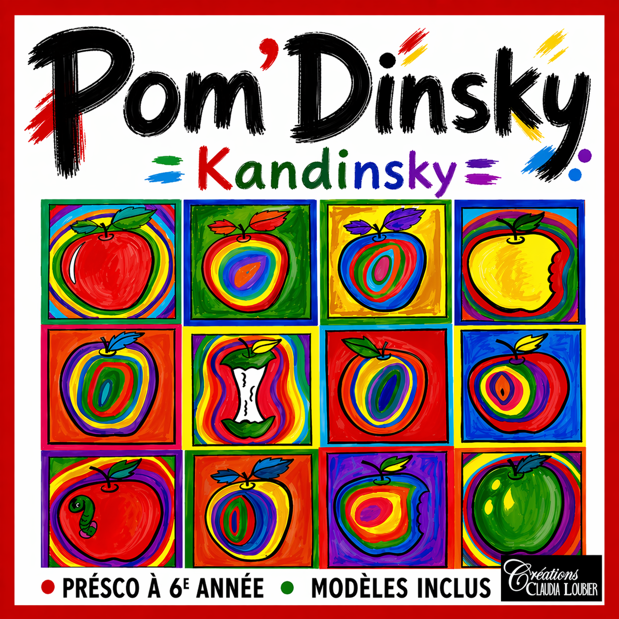 Rentrée scolaire - Projet d’art - Pomme à la manière de Kandinsky - Pom'dinsky