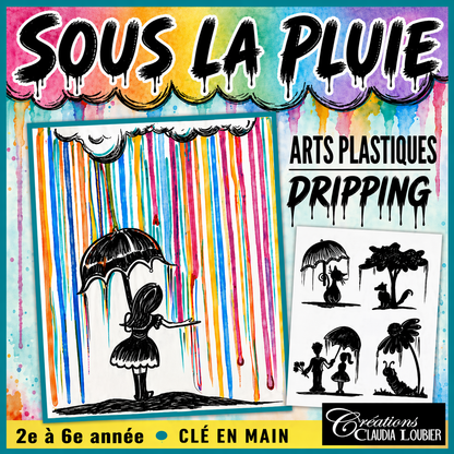 Sous la pluie - À manière de Marc Allante Dripping - Arts plastiques - Printemps