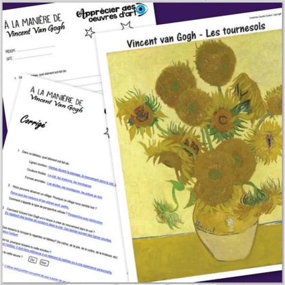 À la manière de Vincent Van Gogh - Projet arts plastiques - Tournesol
