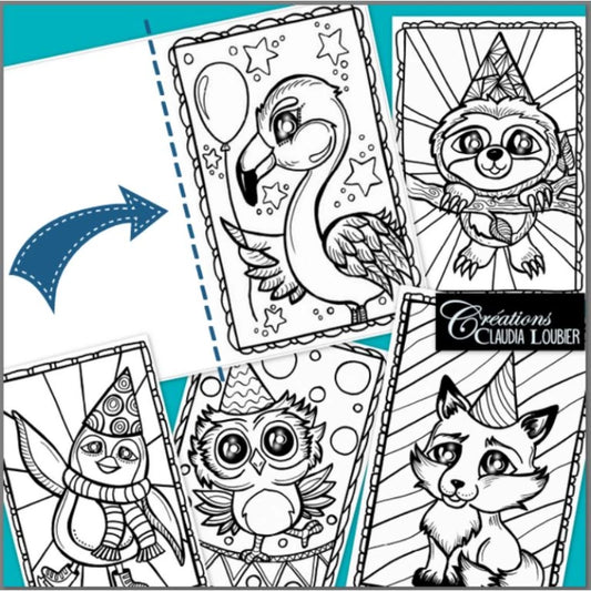 Cartes d'anniversaire : Animaux en fête !