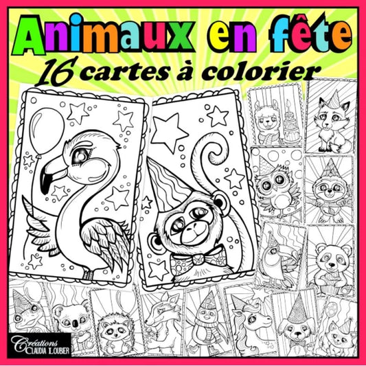 Cartes d'anniversaire : Animaux en fête !