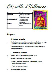 Citrouille d'halloween: projet d'arts plastiques