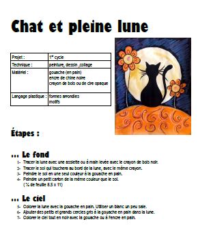 Automne: Chat à la pleine lune
