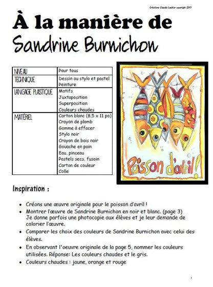 À la manière de Sandrine Burnichon : Arts plastiques