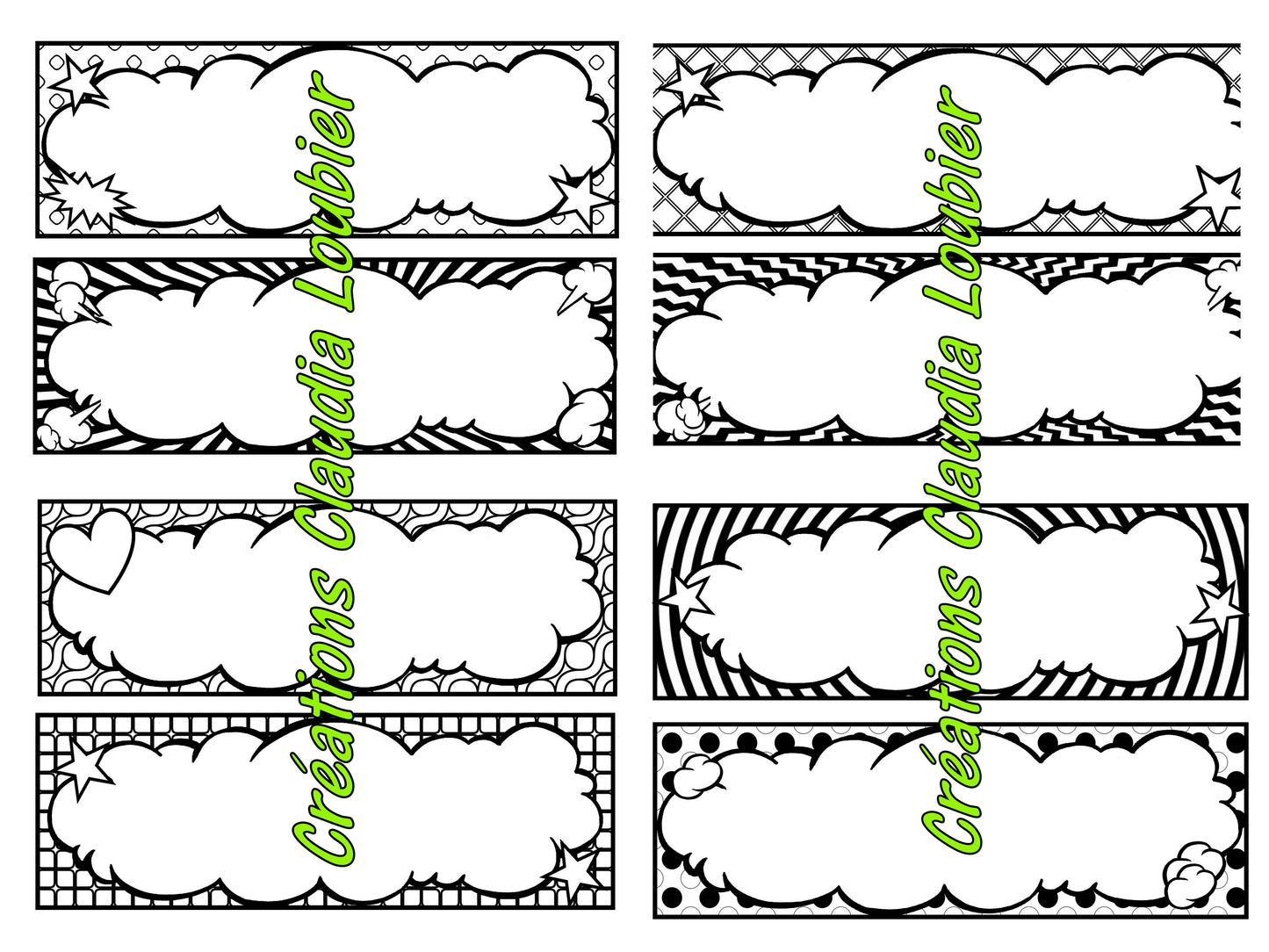 Étiquettes POP ART pour identifier les bureaux