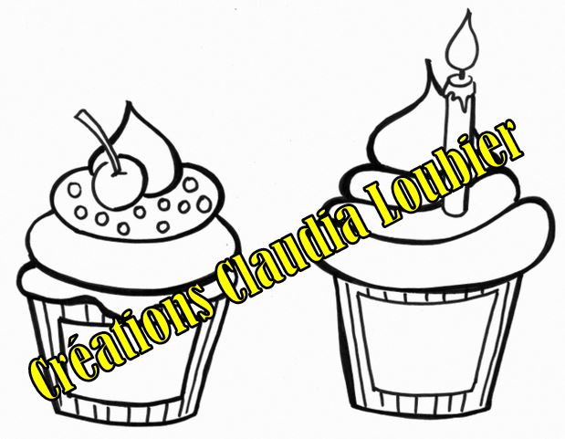 Clip Art - Cupcakes - Gâteaux d'anniversaire - Rentrée scolaire