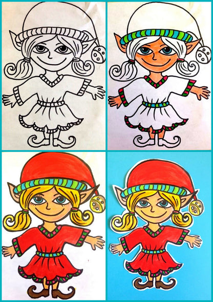 Noël: Lutins mignons - Arts plastiques