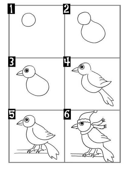 Oiseau perché - Arts plastiques - Noël - Hiver