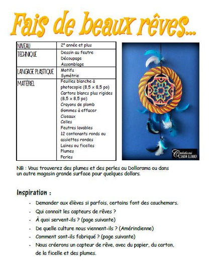 Fais de beaux rêves - Arts plastiques