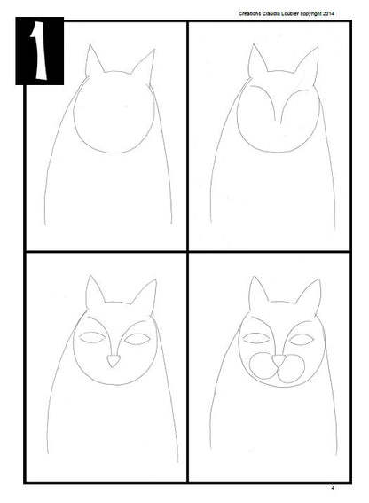 Chats à la manière de Laurel Burch  - Arts plastiques
