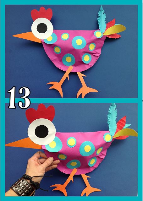 Poule en 3D à la Clémence G. - Pâques - Arts plastiques