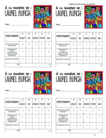 Chats à la manière de Laurel Burch  - Arts plastiques