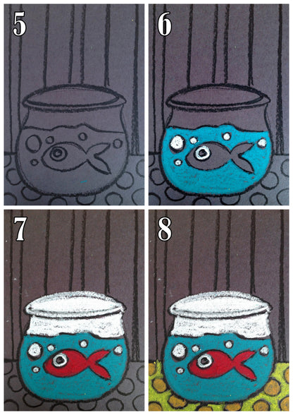 Poisson d'avril : Bocaux et poisson - Arts plastiques