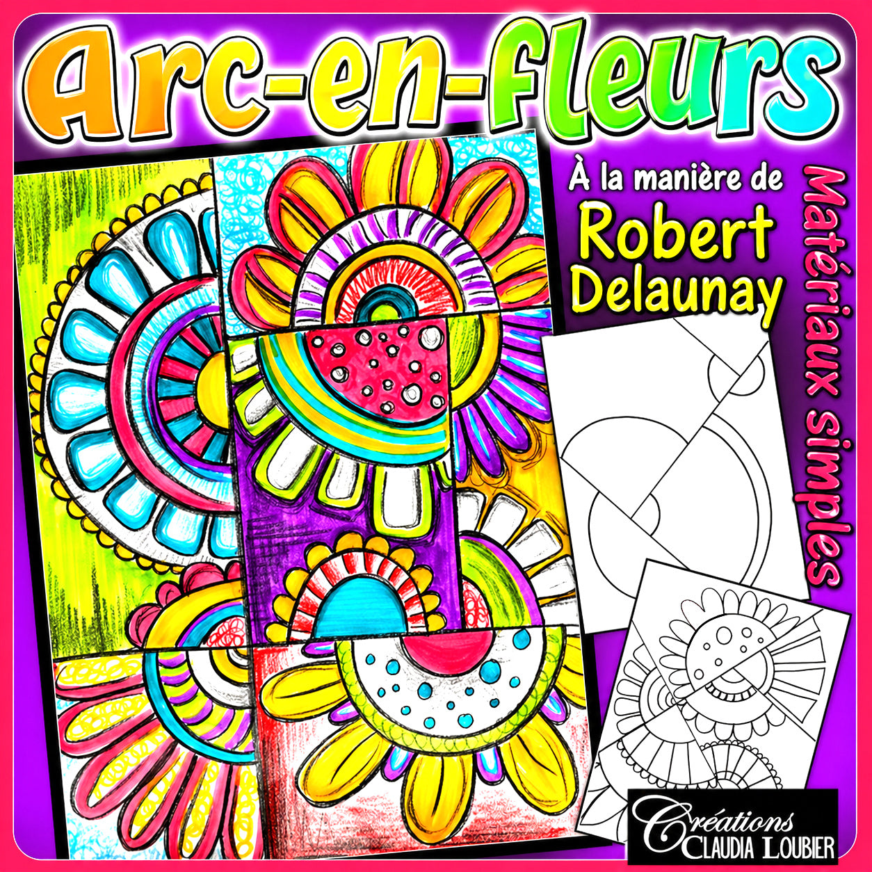 Delaunay (à la manière de) Projet arts plastiques - Arc-en-fleurs - Printemps