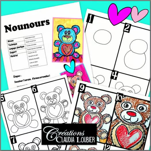 St-Valentin: Nounours - Arts plastique - Ourson