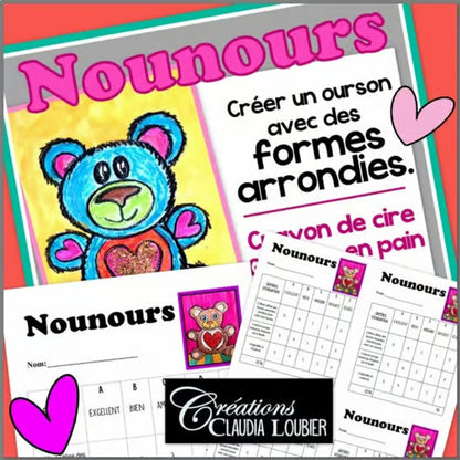 St-Valentin: Nounours - Arts plastique - Ourson