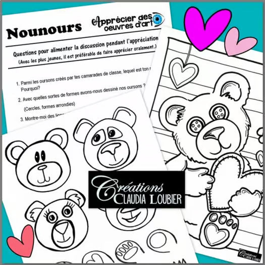 St-Valentin: Nounours - Arts plastique - Ourson