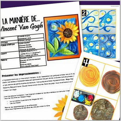 À la manière de Vincent Van Gogh - Projet arts plastiques - Tournesol