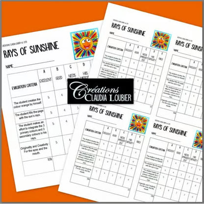 Rayons de soleil ! Arts plastiques - Été - Printemps