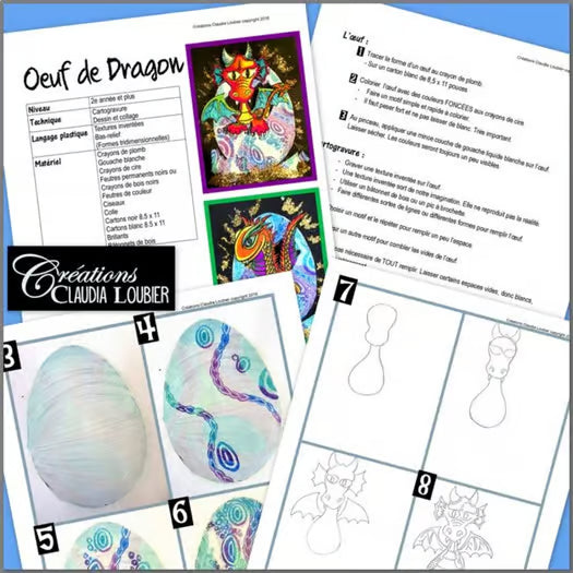 Pâques : Oeuf de dragon - Arts plastiques - Cartogravure