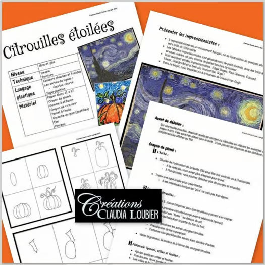 À la manière de Van Gogh : Citrouilles étoilées