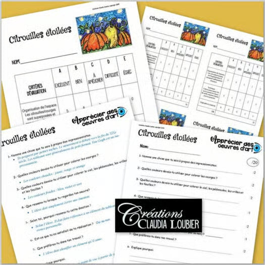 À la manière de Van Gogh : Citrouilles étoilées