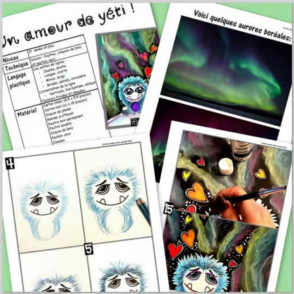 Un amour de yéti - Arts plastiques - St-Valentin - Hiver
