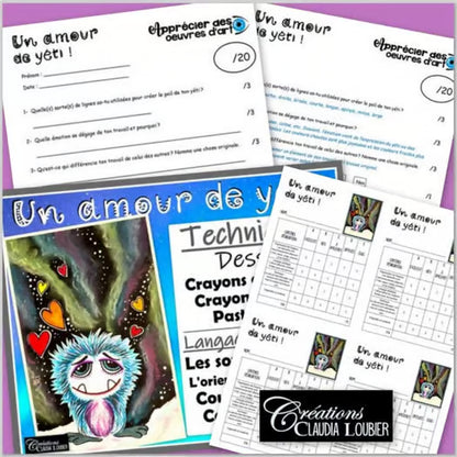 Un amour de yéti - Arts plastiques - St-Valentin - Hiver