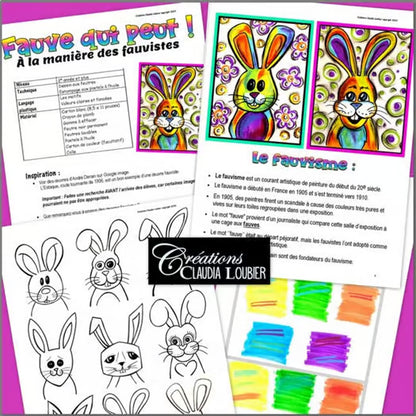 Pâques: Fauve qui peut ! À la manière des fauvistes - Arts plastiques - Lapin