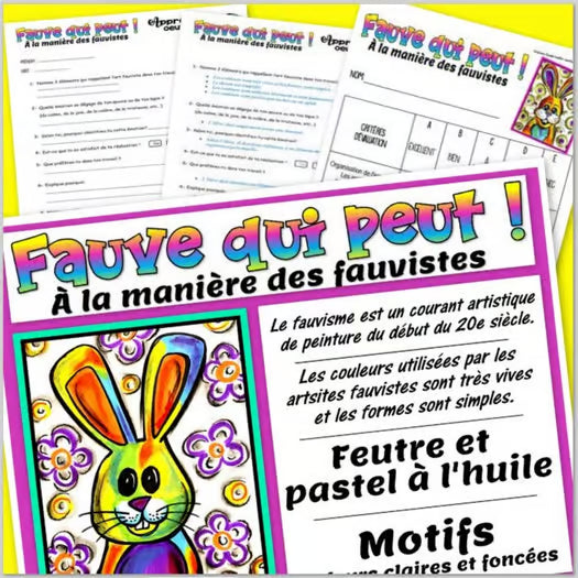 Pâques: Fauve qui peut ! À la manière des fauvistes - Arts plastiques - Lapin