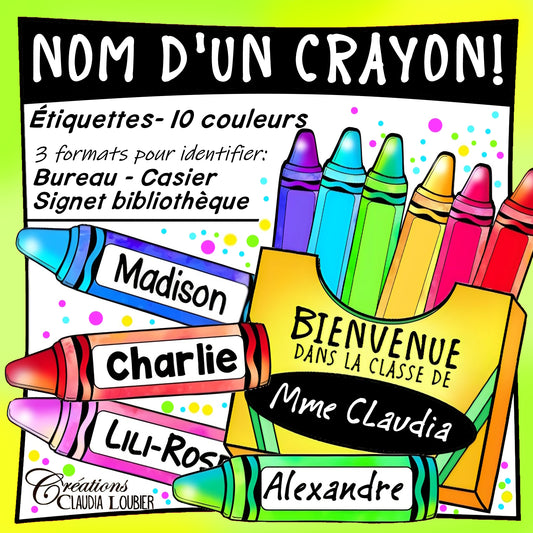 Étiquettes : Nom d'un crayon ! Rentrée scolaire