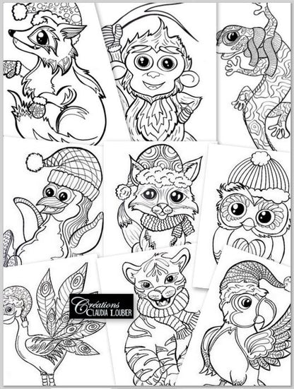 22 animaux d'hiver à colorier - Coloriage
